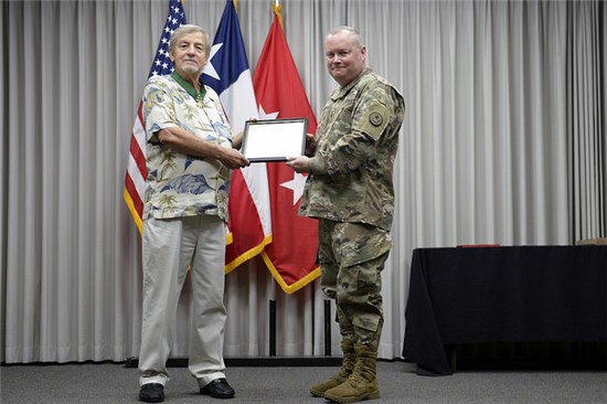 retired Sgt. Maj. Elwood Imken’s service to the Texas National Guard