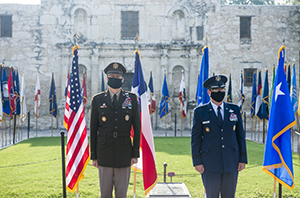 The Texas Military Department hosted a retirement ceremony for Texas Guardsman and the 28th Chief of the National Guard Bureau, General Joseph L. Lengyel at the Alamo in San Antonio on August 28, 2020. The ceremony was officiated by Maj. Gen. Tracy R. Norris, the Adjutant General of Texas, and Gen. Daniel Hokanson, the 29th and current Chief of the National Guard Bureau. (U.S. Army photos by Charles E. Spirtos)
