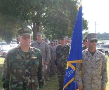 Photo of Guard members in Camp Swift