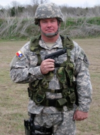 2008 Adjutant General’s Combat Pistol Competition. Top Gun - SSG Daniel Ernest, Texas State Guard, 1st Place Overall Photo by COL Bob Kissel TXSG