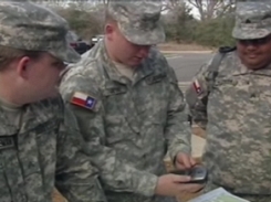 Texas State Guard, 2nd Battalion, 8th Regiment soldiers train with GPS devices to be used during hurricane season.Photo by KBTX - News - Bryan / College Station Texas