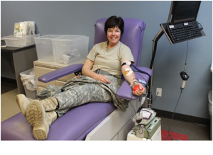 Photo of blood donation by SGT Angela Sargent