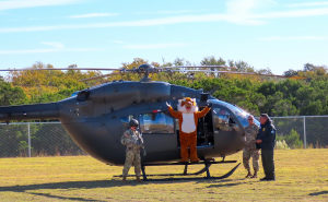 The Texas National Guard Joint Counterdrug Task Force flew Drug Enforcement Administration special agents in an Army National Guard Luh-72 Lakota helicopter to five Austin-area schools to talk about drug abuse prevention and awareness. (Courtesy Photo, Texas Joint Counterdrug Task Force)