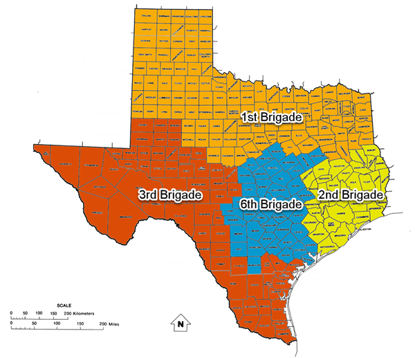 Texas State Guard Brigade Maps